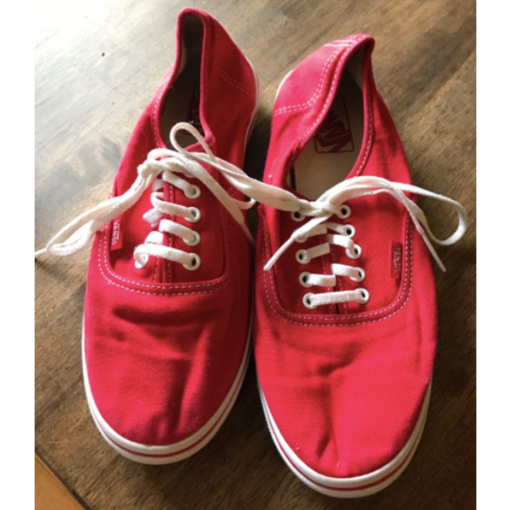 Red Vans sneakers